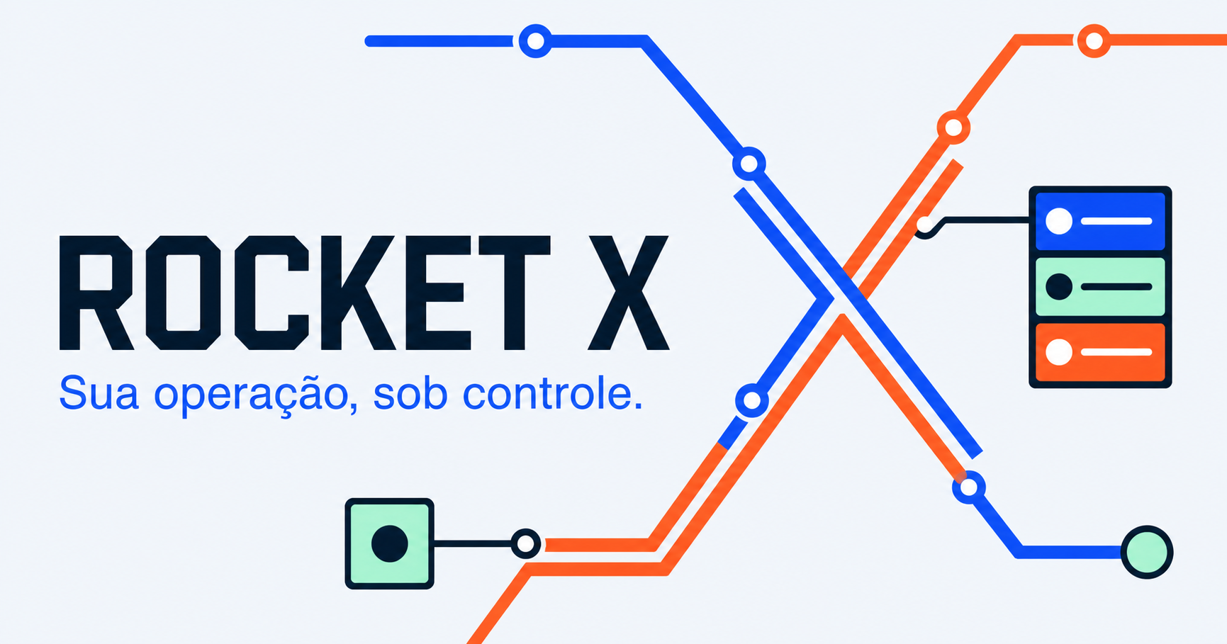 Rocket X Sistemas conectando processos de gestão em uma rota visual em X